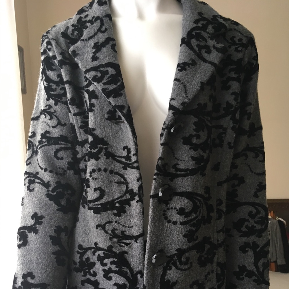 Laura Ashley Jacket With Flocking. Euc - image 2